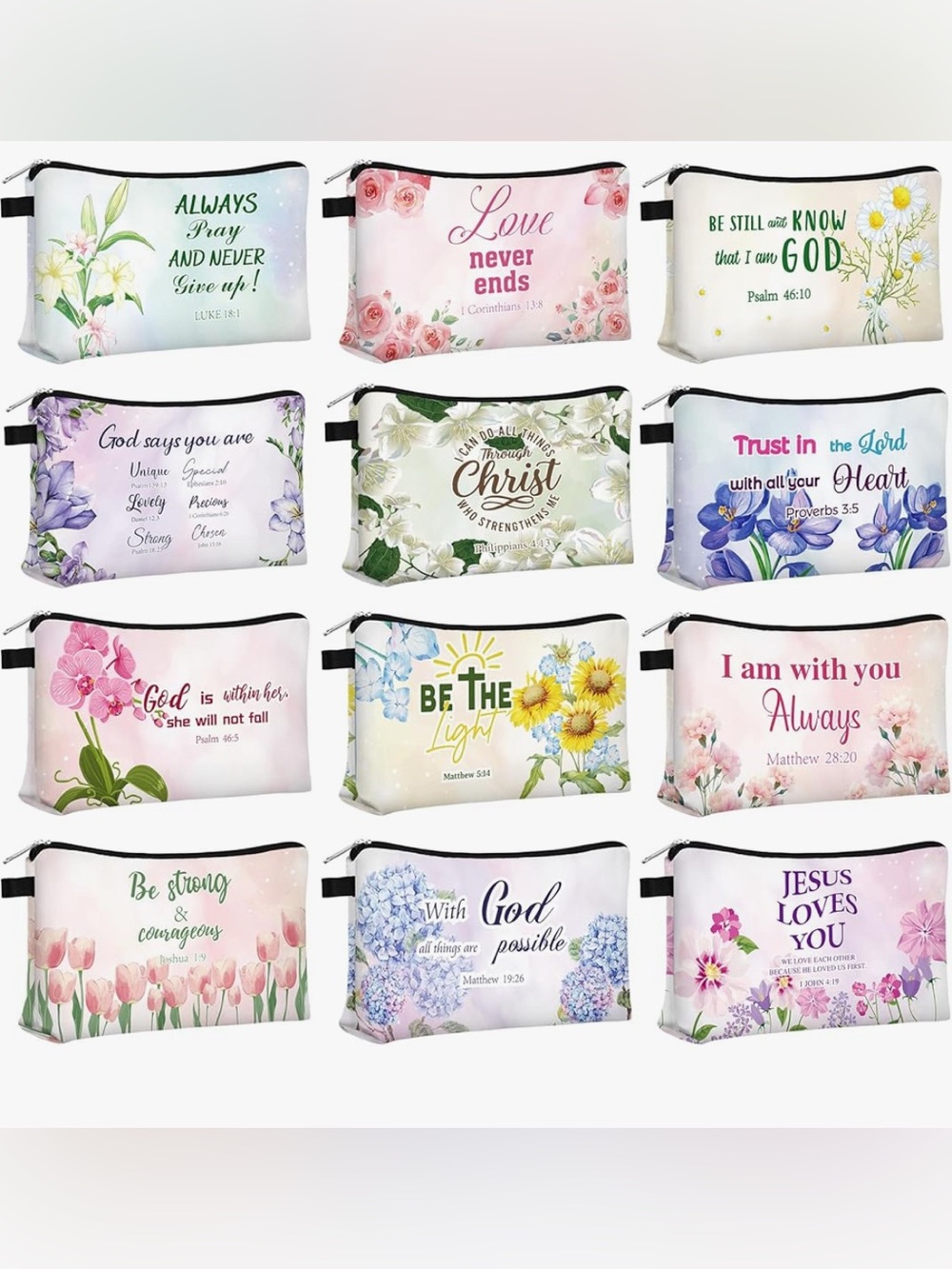 Buy Now Inspirational Floral Zipper Pouch NWOT pick one